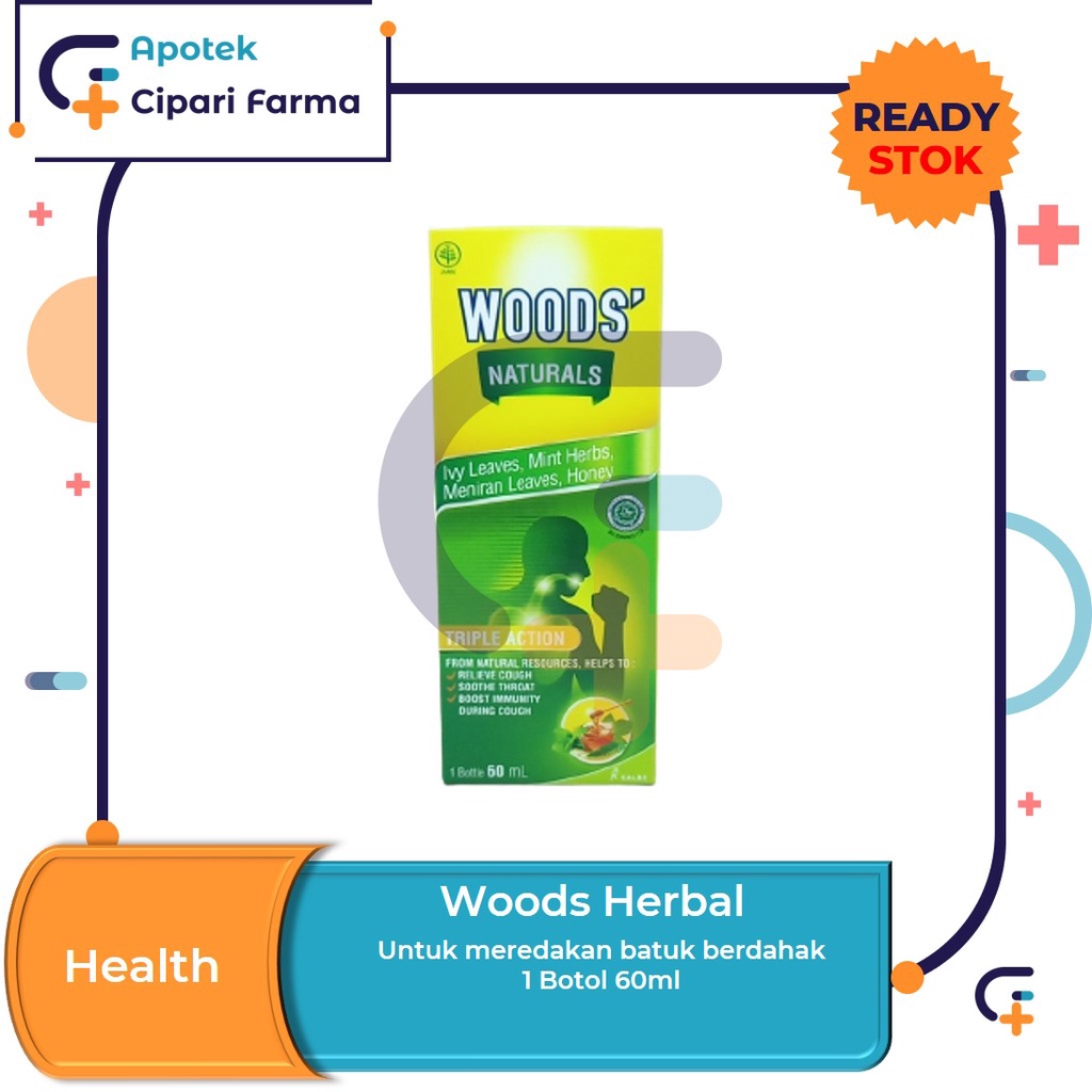 Jual Woods Herbal Sirup Obat Batuk Berdahak isi 60ml Shopee Indonesia