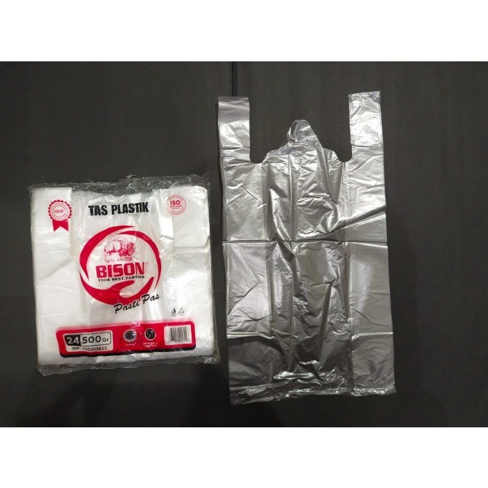 Kantong Plastik Kresek Bening/Kantong Kresek/Hd Bening BISON 500 gram