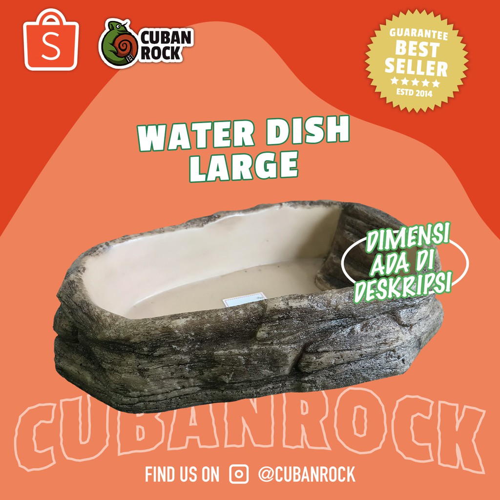Waterdish Water dish Large Tempat minum Reptil Varanus Iguana Ular Retic Boa Ball python