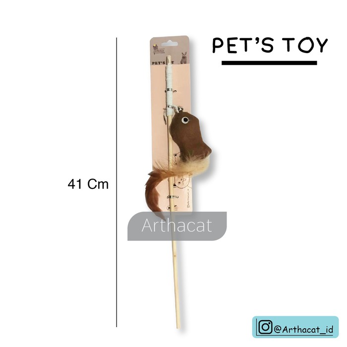 Arthacat Cat Teaser - Mainan Kucing Boneka Ikan Coklat