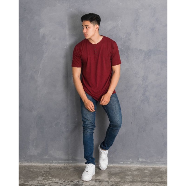 MANLY Kaos Polos Kancing / Kaos Polos Henley / Kaos Polos Hanley / Kaos Polos-5