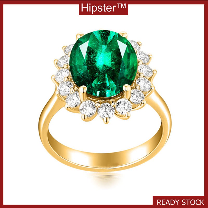 Retro Fashion Hot Sale Inlaid Emerald Ring