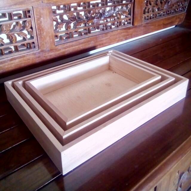 Kotak Hantaran Kayu / Kotak Seserahan Kayu / Baki Kayu / Nampan Kayu Polos / Kotak Hantaran Malang