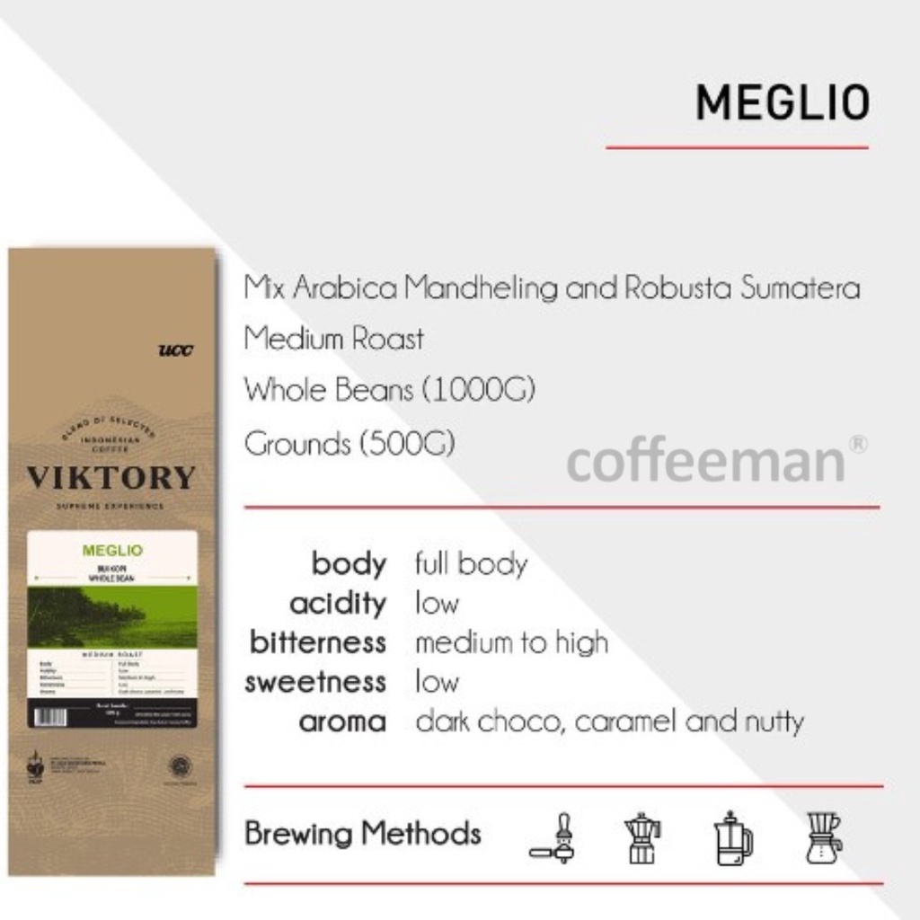 

Viktory Whole Bean Coffee - Meglio 1kg