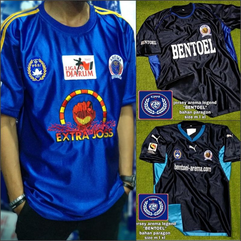 Jersey Retro Arema Full Patch Bordir