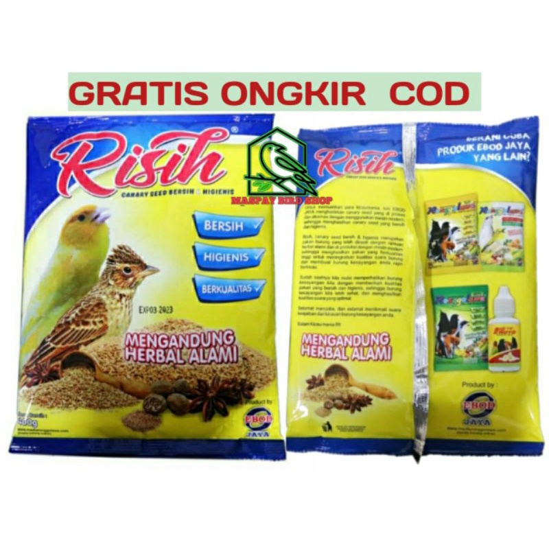 RISIH EBOD JAYA KENARI SEED POLOS BERSIH MAKANAN BURUNG KENARI BRANJANGAN LOVEBIRD