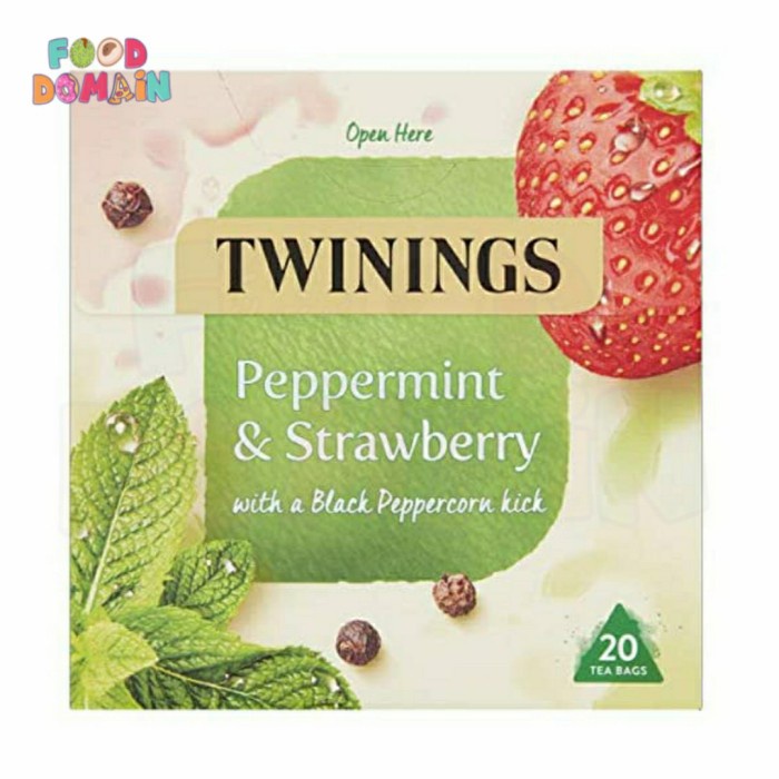 

Twinings Herbal Tea Bag Peppermint & Strawberry w Blackpeppercorn 20TB