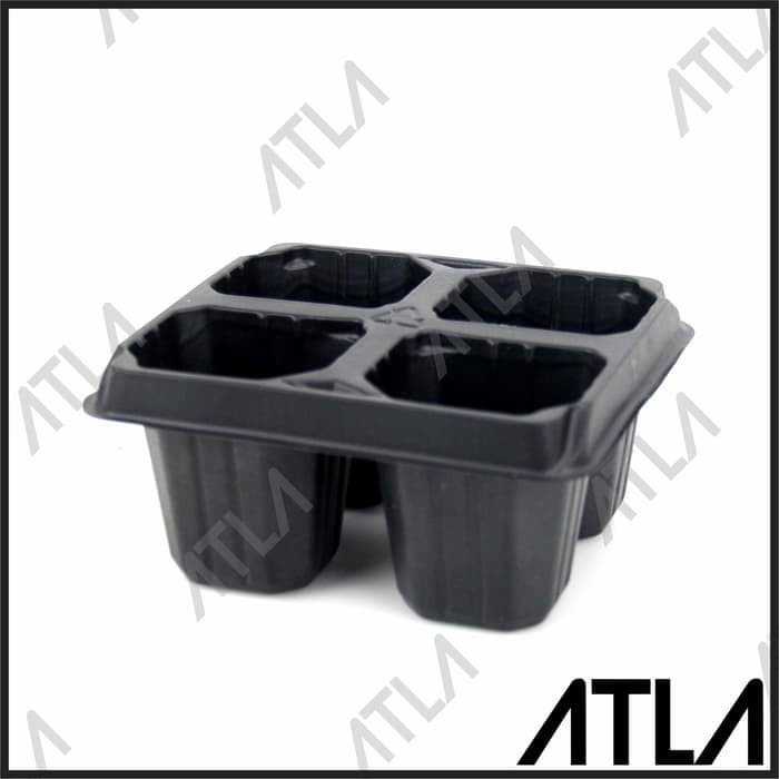 Tray Semai 4 Lubang Traypot Plastik Pot Bibit Biji Hidroponik KT049