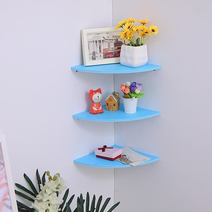 Rak sudut 3 susun Dekorasi dinding interior wall rack furnitur MEGAHOM