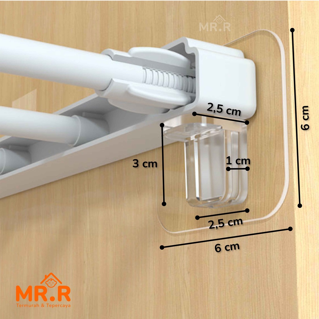 Penyangga Penopang Partisi Ambalan Perekat Dinding Siku Lemari Kabinet Rak Laci Holder Multifungsi
