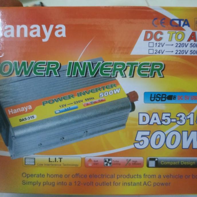 Power inverter hanaya 500 watt 500w 500Watt perubah arus dari dc ke ac