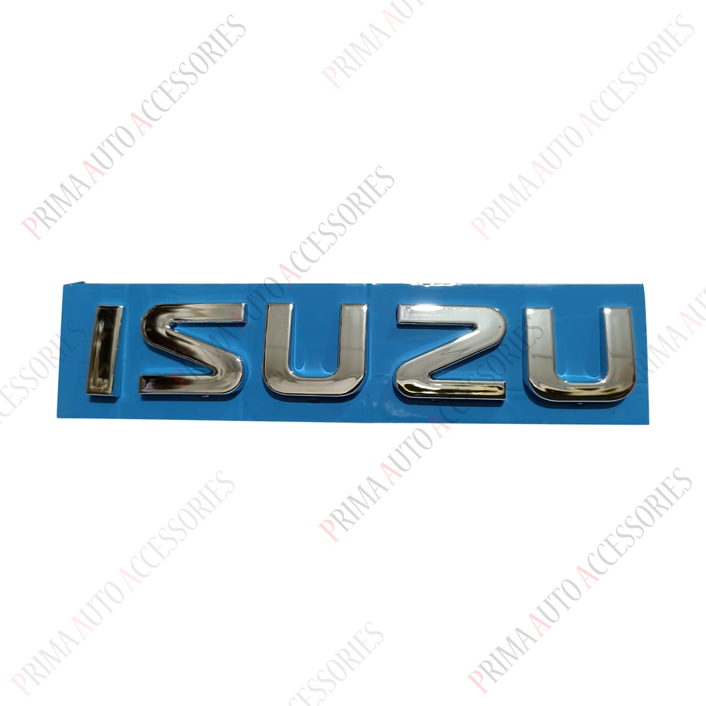 Emblem Mobil Tulisan ISUZU Chrome 12,5 cm