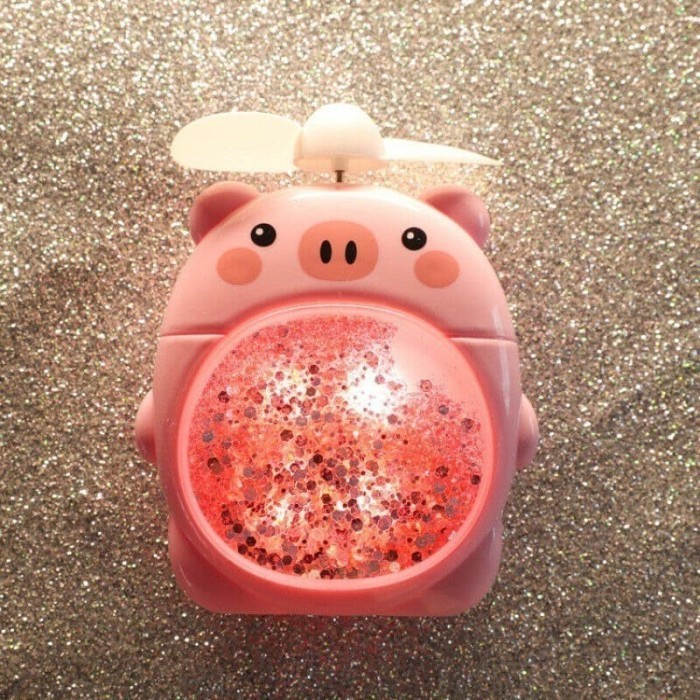 Kipas Angin Portable + LED + Glitter FAN MINI KT