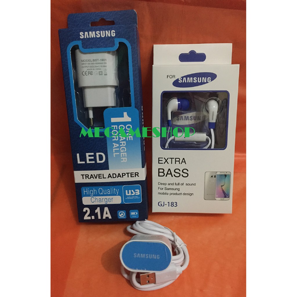 Fast Charging Charger Samsung Micro USB 2.1 LED Original 100% Free Headseat Samsung EXTRA BASS_MGM27