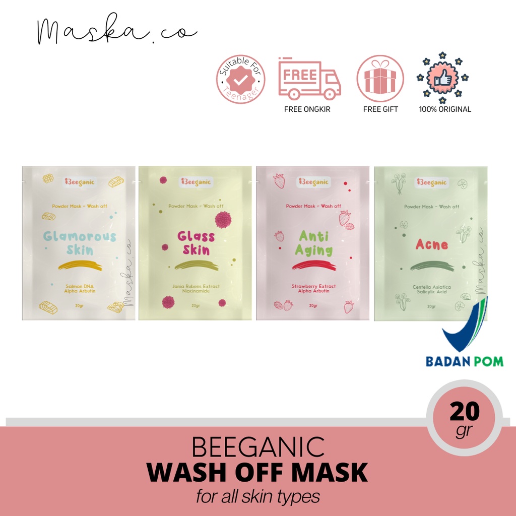 [DISTRI] BEEGANIC MASKER WAJAH WASH OFF MASK WITH DNA SALMON
