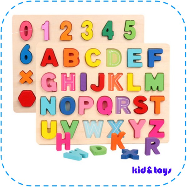 ALPHABET NUMBER PUZZLE PAPAN HURUF  ANGKA MAINAN 