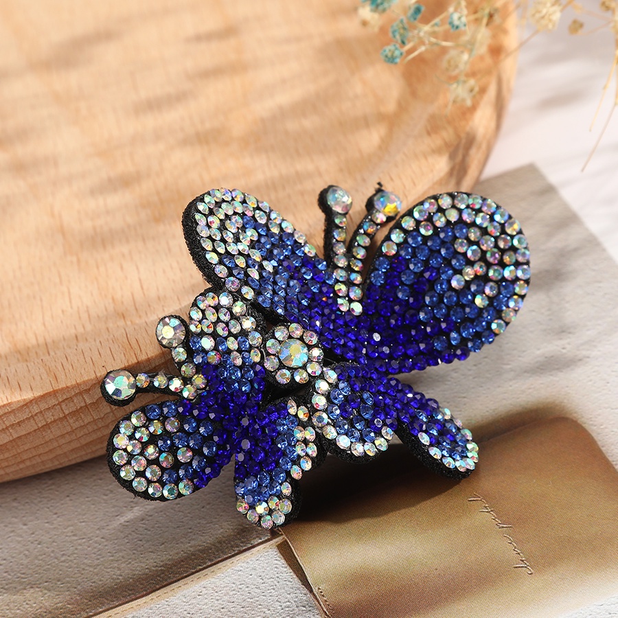 Retro Women Crystal Butterfly Hairpin Full Rhinestone Hair Clip Barrette Hair Accessories