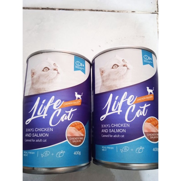 Life Cat kaleng 400g Chicken And Salmon