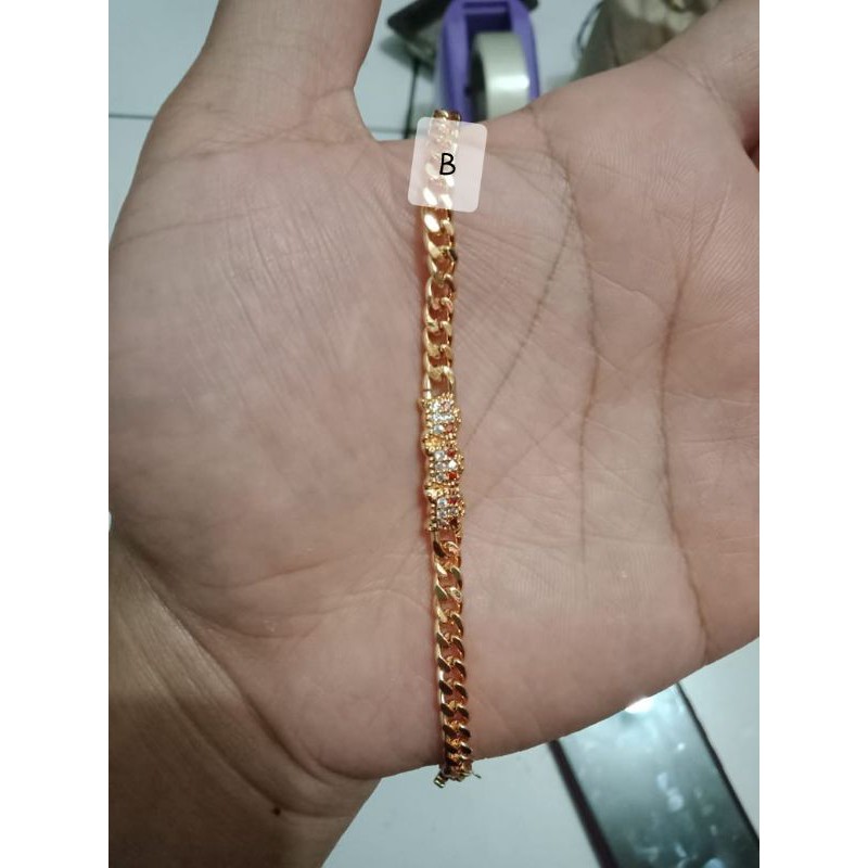 Gelang xuping lapis emas dengan mata zircon B0013.