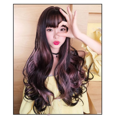 Rambut Wig Panjang Keriting Bergelombang OMbre Gradiasi