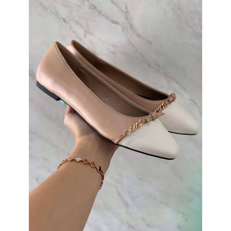 [7.7 Boombastis Sale⚡] - SEPATU SHOES WANITA CKS359 CHAIN LINK BALLERINA FLATS  PREMIUM IMPORT