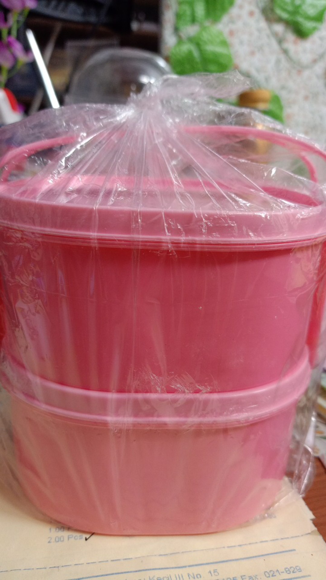 Lunch Box / Rantang Plastik Susun 2 Murah Golden Sunkist Rp123/1