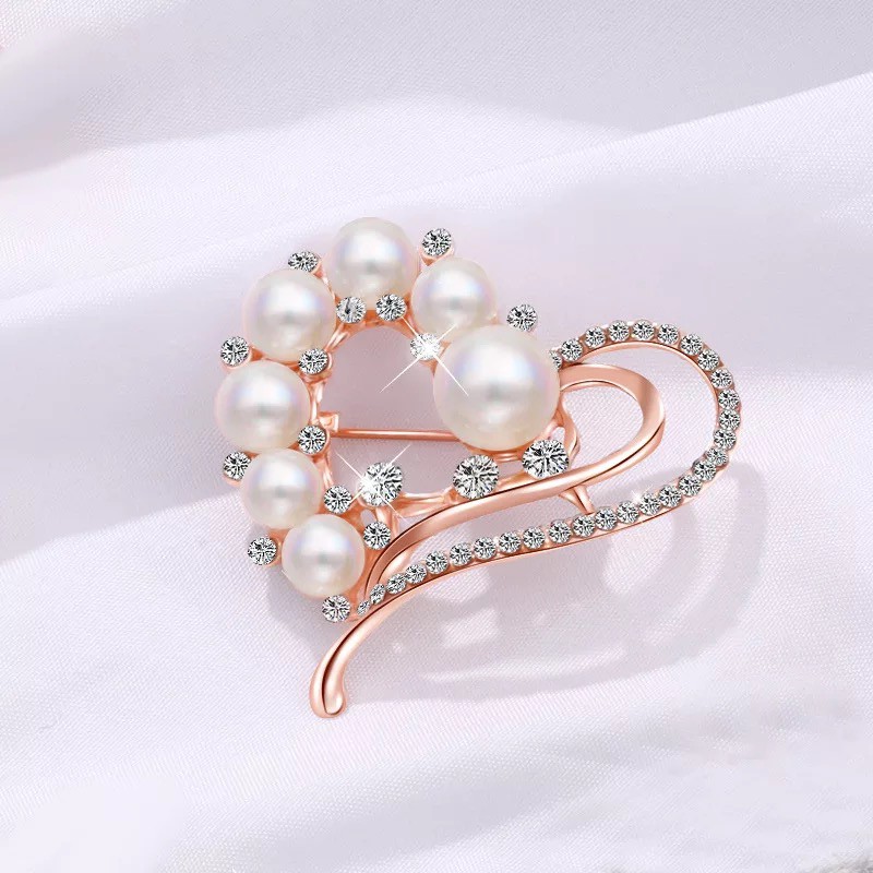 Hot Sale Korea Indah Bros Kristal Swan Bouquet Mutiara Cinta Bros High-end Opal Bunga Busur Bros Mode semua pertandingan Aksesoris-7