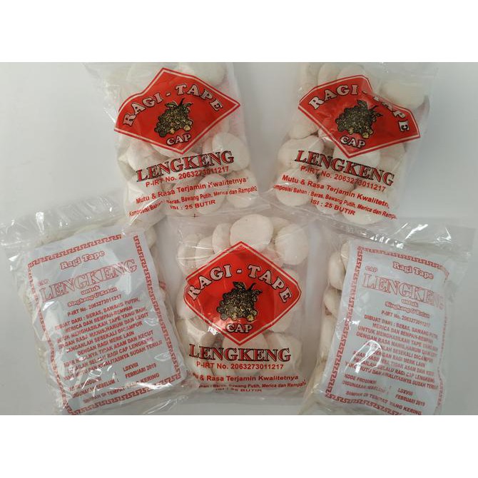 Ragi untuk tape singkong dan ketan,rasa manis legit,wangi,buluk putih. BERGARANSI