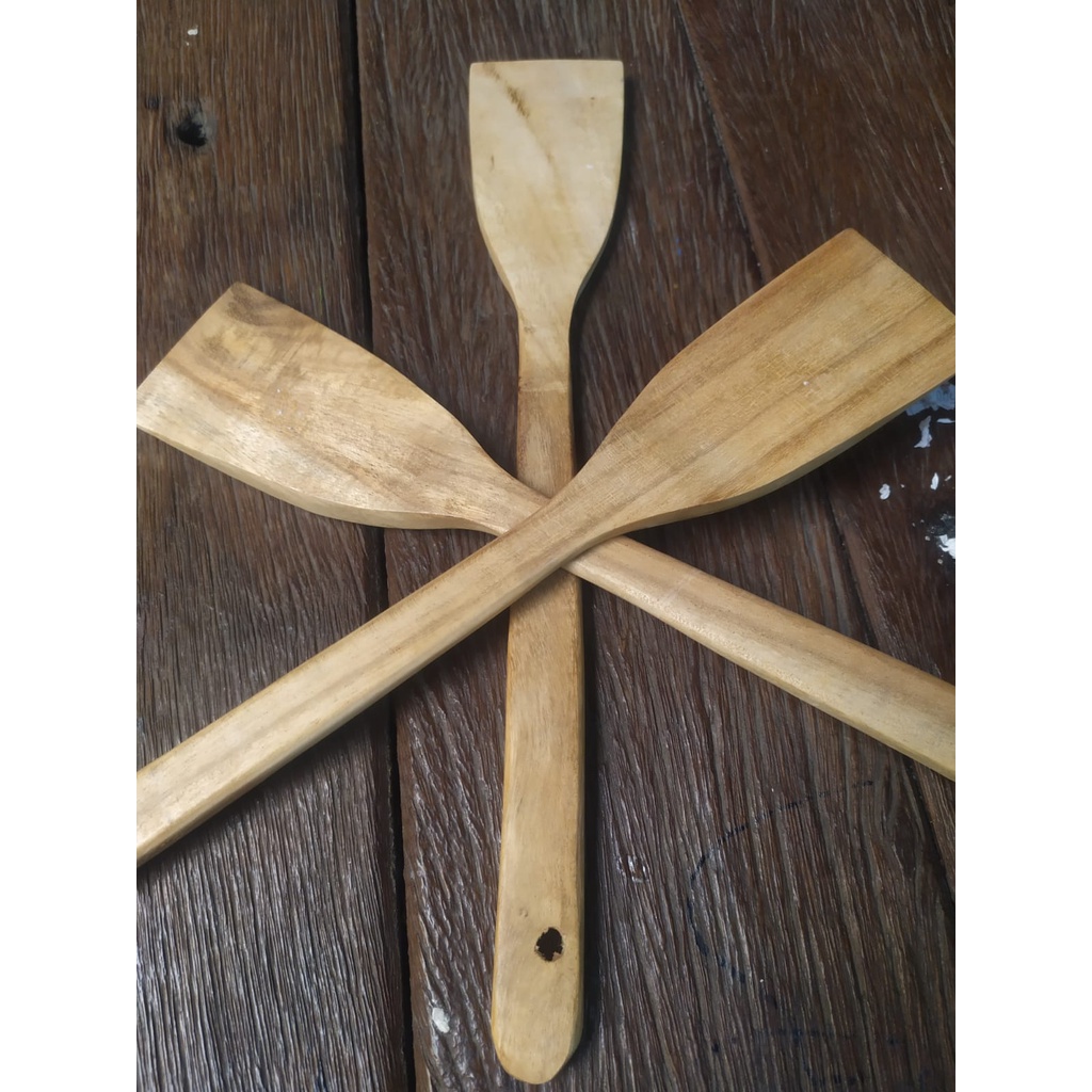 SUTIL KAYU 100% BAHAN KAYU 37cm x 6cm KUAT SOTEL CODET SPATULA