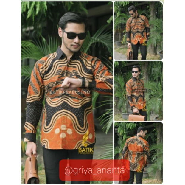 TIRTA | PAKAIAN PRIA BATIK PRABUSENO SLIMFIT KATUN PRINTING LENGAN PANJANG ATASAN KERJA PRIA BATIK B