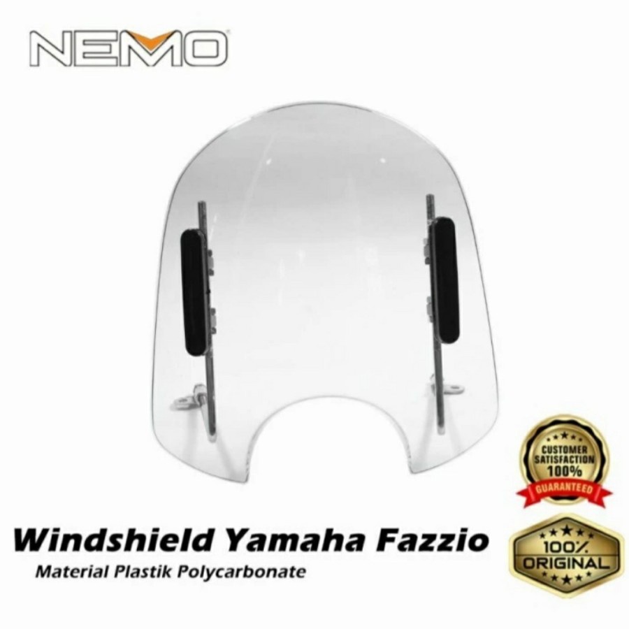 Winshield Visor Hitam Transparan Tipe Alfa Yamaha Fazzio Winsil Pelindung Angin Smoke Bening Original NEMO