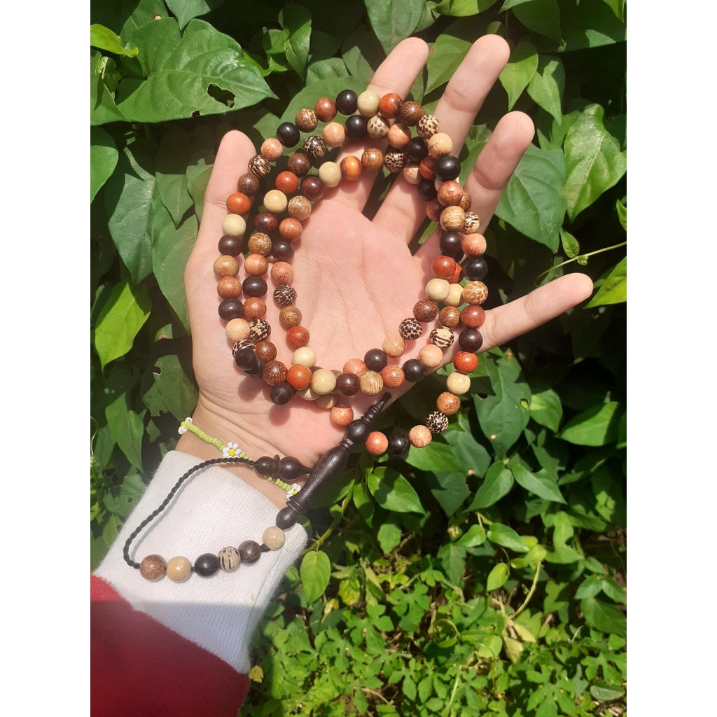 Tasbih Kayu Kombinasi/tasbih kesehatan/ tasbih 99/ tasbih/tasbih kayu/tasbih kaokah/tasbih digital k