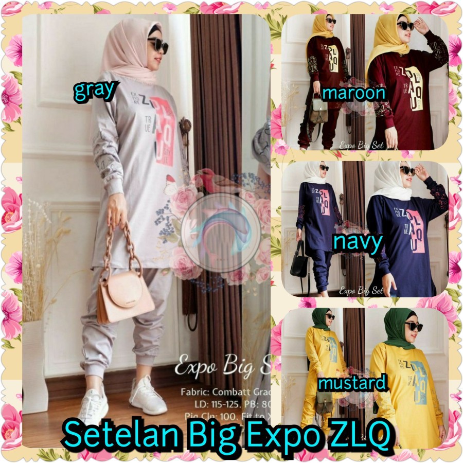 Set Training jumbo Expo Zolaqu/setelan wanita casual/setelan olah raga/fashion wanita/big size/ORI
