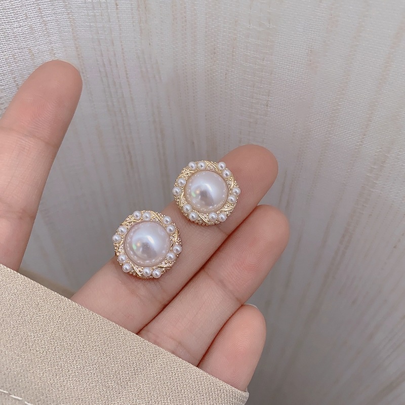 Anting Tusuk Model Mutiara Bulat Bahan Silver 925 Untuk Wanita