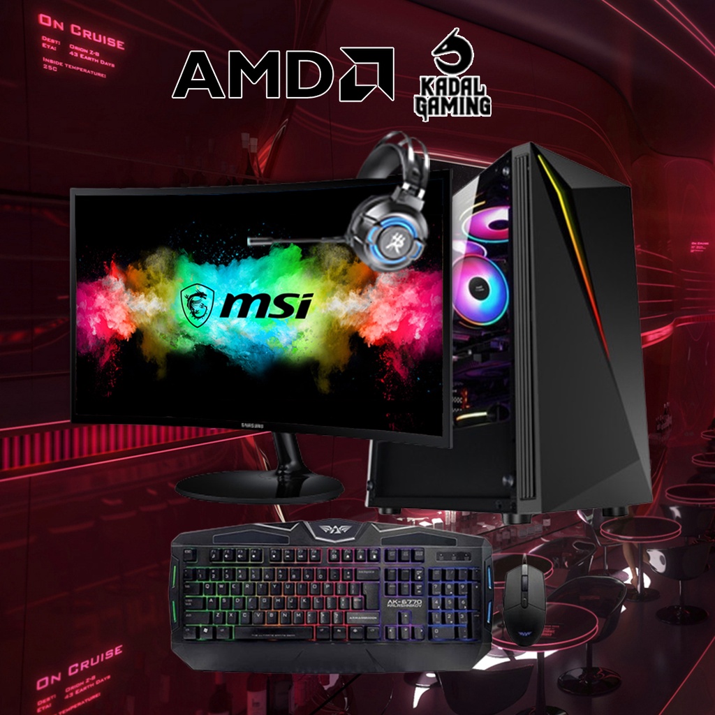 PC Gaming Ryzen 5 PRO 4650G (12 CORES) VGA Radeon 8GB Ram Full set Paket Full set Komputer Rakitan Kantor Design Render Livestream Editing CPU