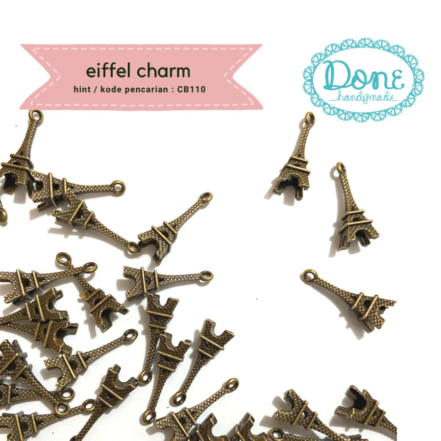 Done Handymade charm eiffel tower bronze bandul liontin CB110