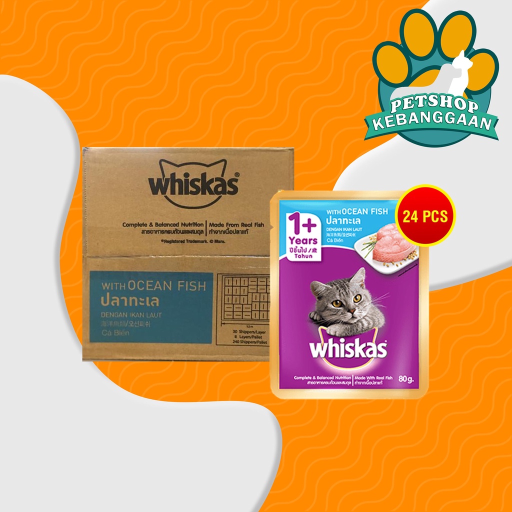 Makanan Basah Kucing Whiskas Sachet Pouch Grosir Dus isi 24 PCS 85 GR