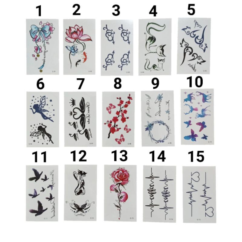 

TATTOO STICKER WATERPROOF / UKURAN 10 CM x 6 CM / HARGA SATUAN