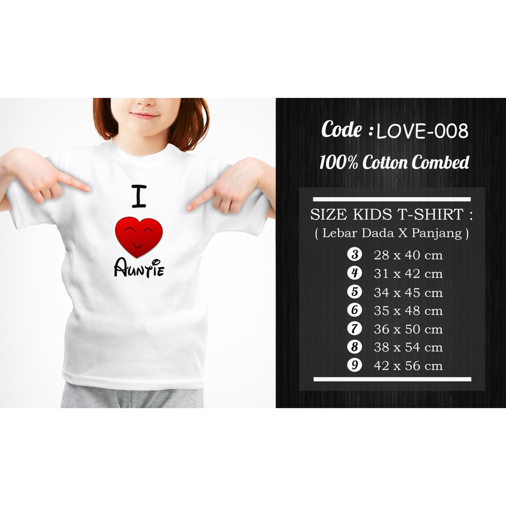 [FREE NAMA !!] Kaos Anak &amp; Family I Love My Family 100% COTTON PREMIUM