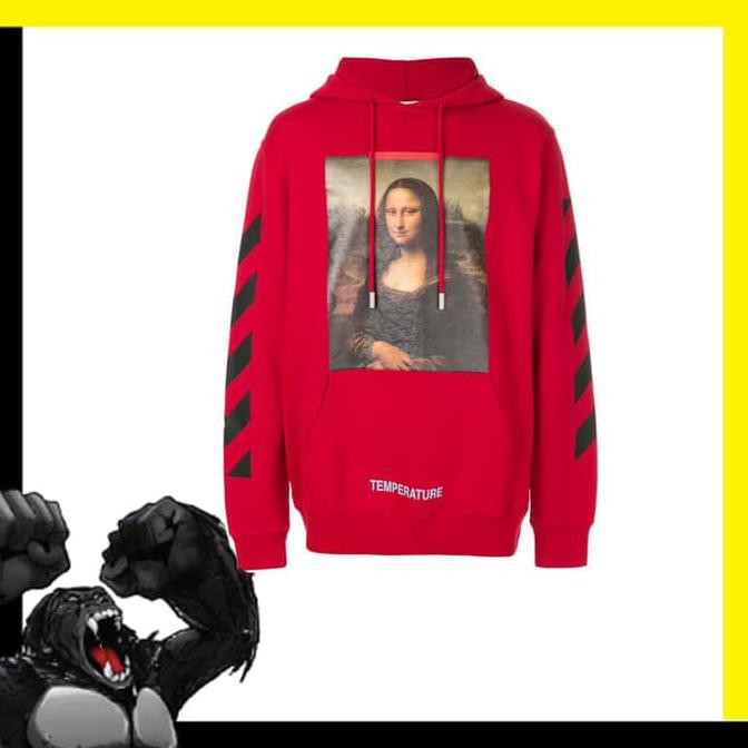 Off White Diag Monalisa Hoodie Red .Deevagrosir.Olshop