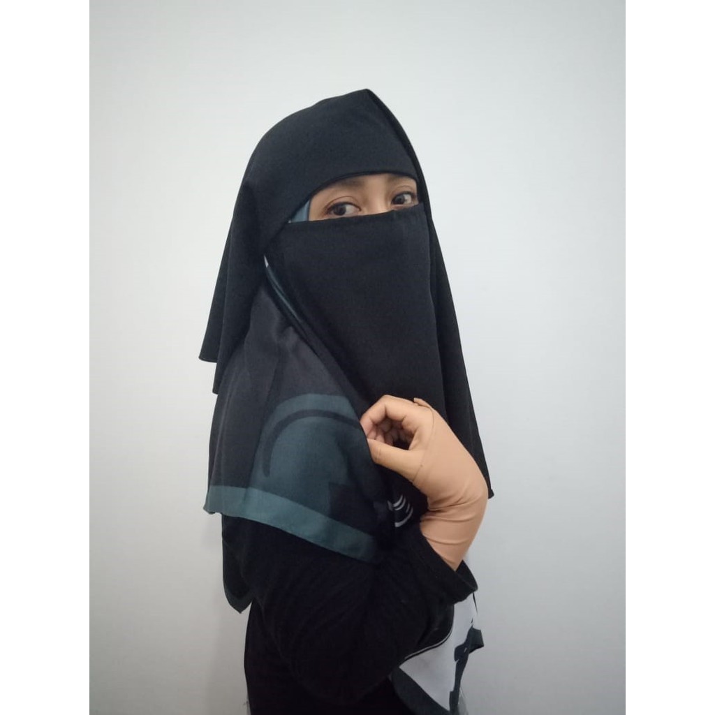Cadar Saudi 1 Layer Niqab Saudi Pendek Tidak Menerawang