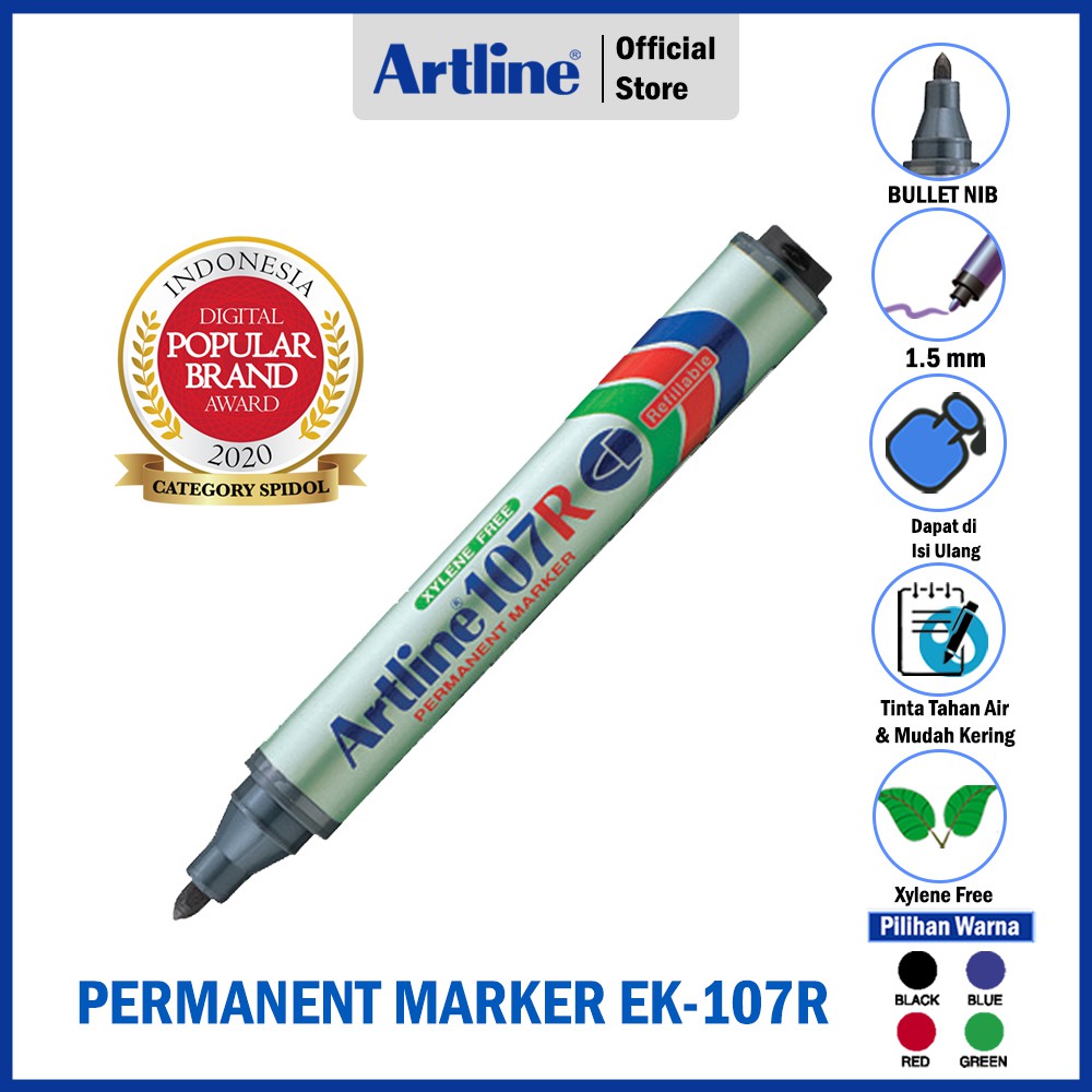 

1PCS ARTLINE Spidol Permanent Marker EK-107R / spidol permanent / spidol