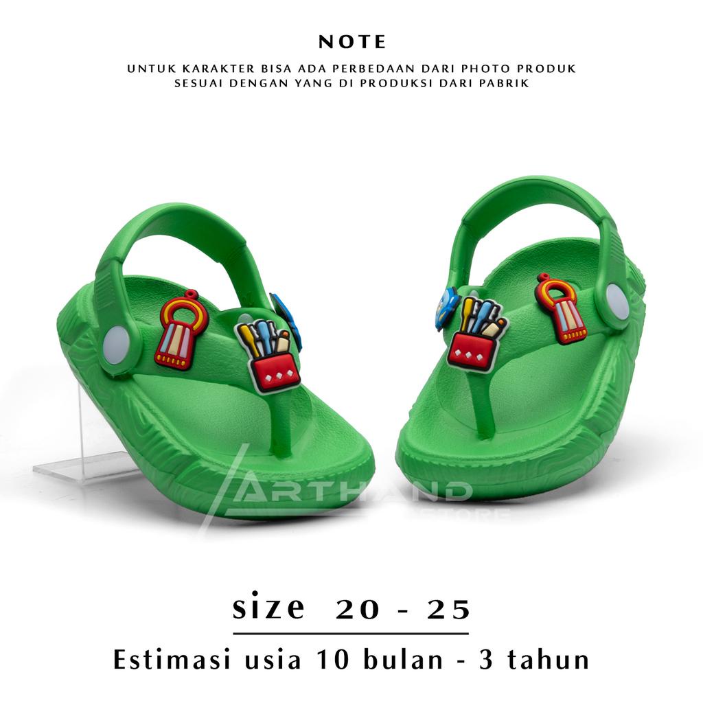 Arthand - sandal anak laki laki Jepit Model Tali belakang karakter Peralatan Mandi Lucu 10 bulan - 3 tahun