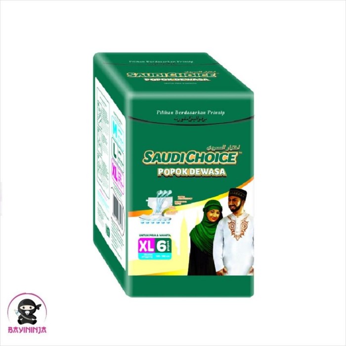 

SAUDI CHOICE Adult Diapers Popok Perekat Dewasa XL6 XL 6 T-Ninjabayi 01