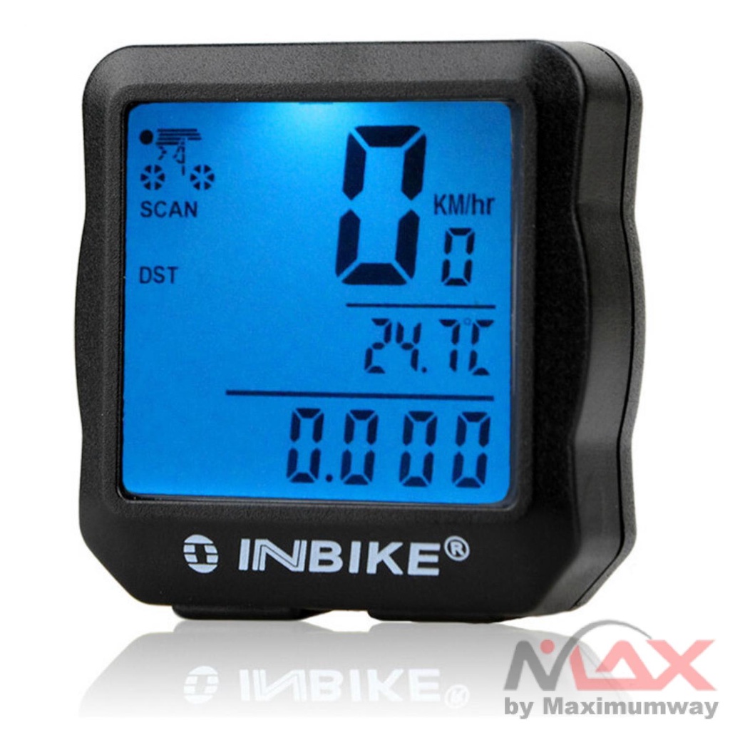 Inbike Speedometer Sepeda 14 Function LCD Display Bicycle Warna Hitam Biru