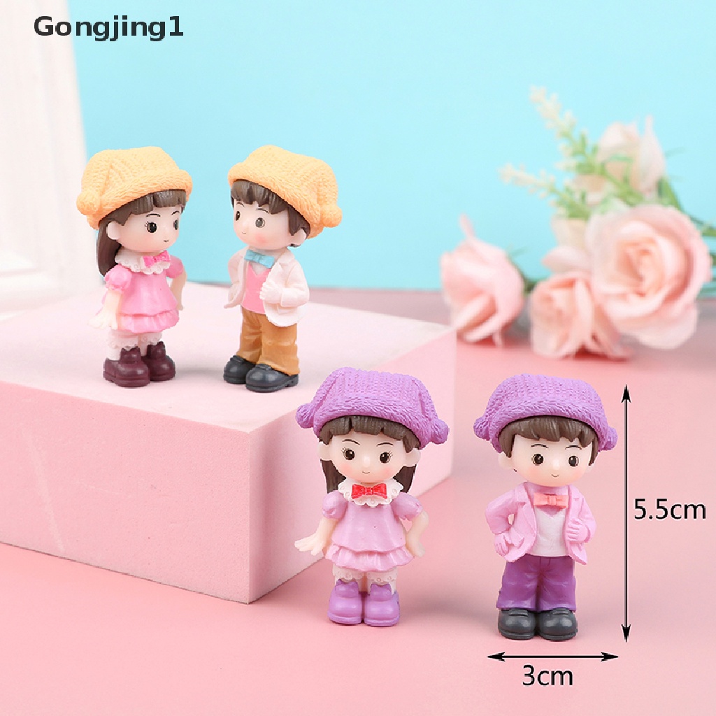 Gongjing1 1 Pasang Miniatur Pasangan Badut Romantis Untuk Dekorasi Rumah Boneka