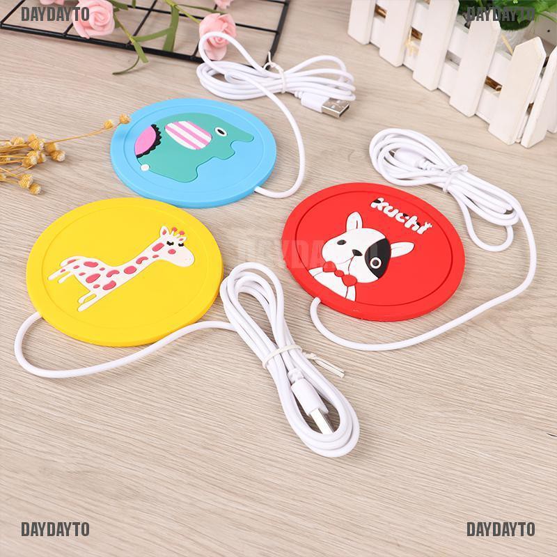 (DAYDAYTO) Pad Penghangat Cangkir Kopi / Teh usb Motif Kartun Bahan Silikon