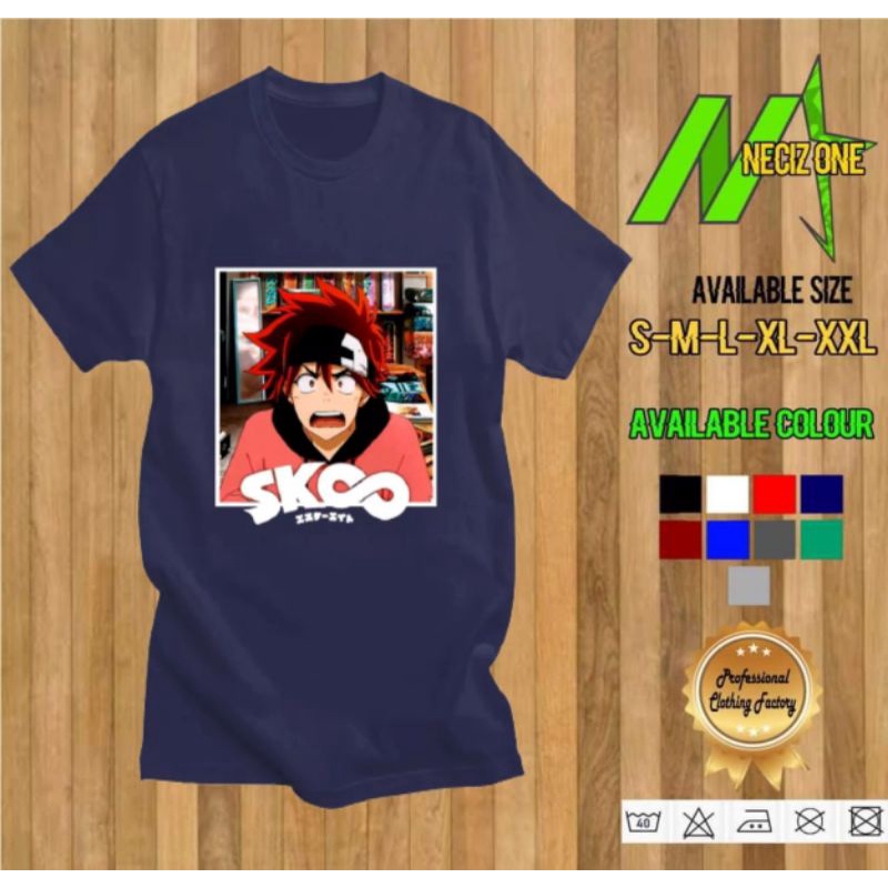 KAOS DISTRO ANIME SK8 THE INFINITY REKI KYAN CHARACTER BAHAN COTTON COMBED