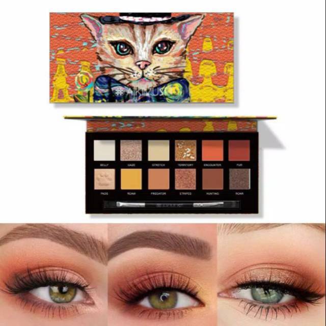 AIKIMUSE Palet Eyeshadow Glitter 12 Warna Nude Matte Tahan Air Ready pontianak