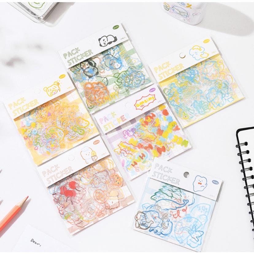 

MS021 40Pcs/pack Stiker Lucu Jurnal Serpihan Scrapbooking DIY Label Dekorasi Stiker Cangkir Air Gadis